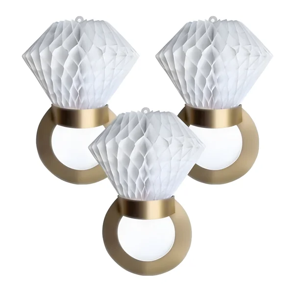 Colgante nido de anillo blanco de 28 cm - 3 unidades