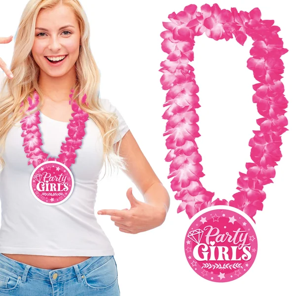 Collar de Party Girls rosa con flores