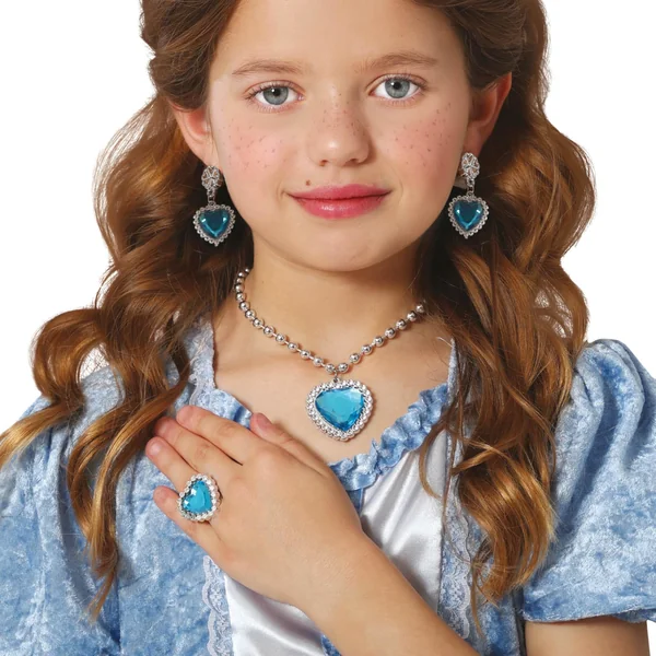 Conjunto de joyas corazón azul de princesa - Imagen 2