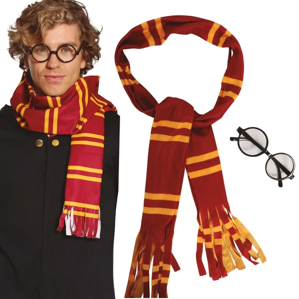 Conjunto de mago Harry infantil con bufanda y gafas