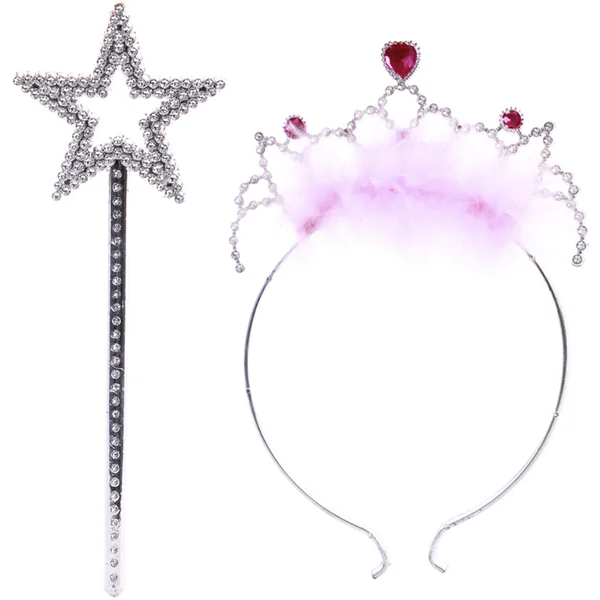 Conjunto de princesa de diadema y varita