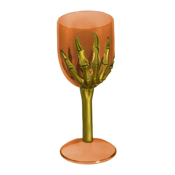 Copa con mano de esqueleto dorada de 18 cm