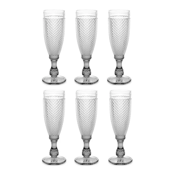 Copa de 185 ml para cava diamante antracita - 6 unidades