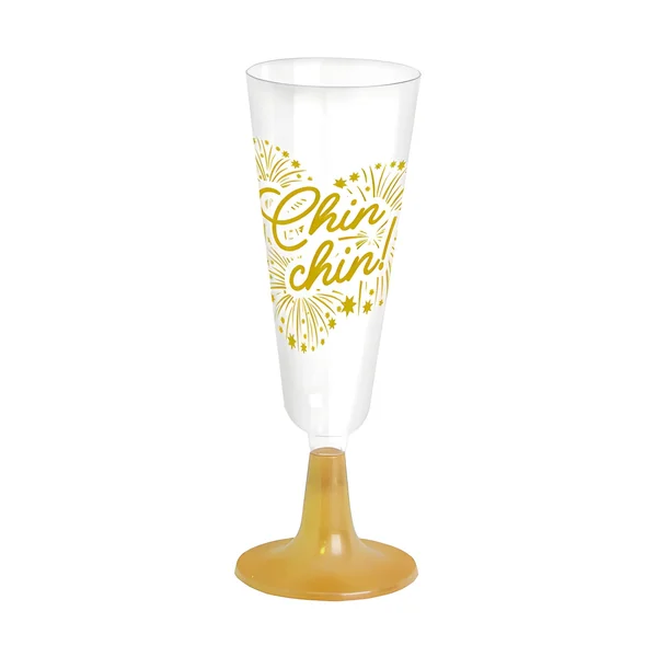 Copa de 550 ml de plástico dorado cava - 4 unidades