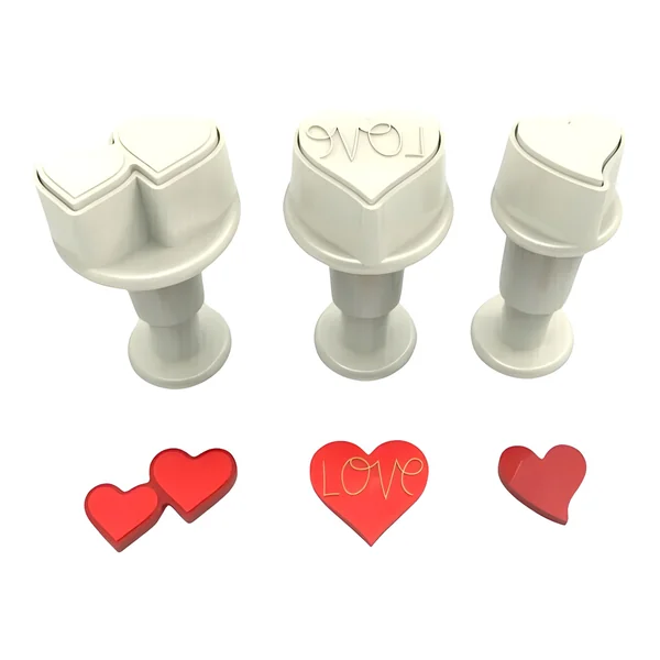 Cortadores de mini corazones con expulsor - Dekofee - 3 unidades