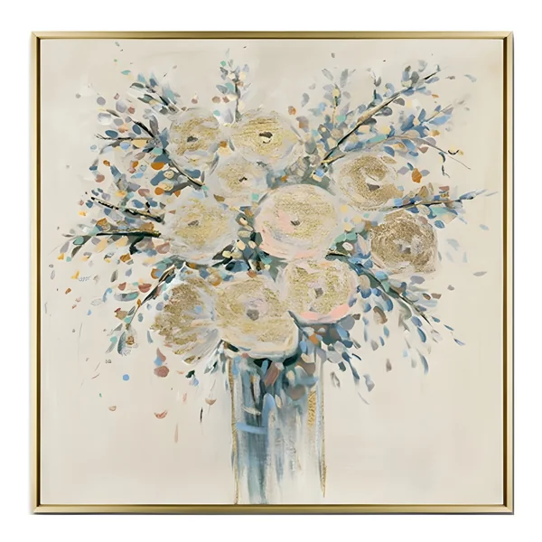 Cuadro oro ramo de 80 x 80 cm - DCasa