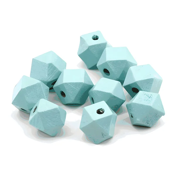 Cuentas de madera hexagonal de 1,2 cm - 10 unidades - Imagen 2