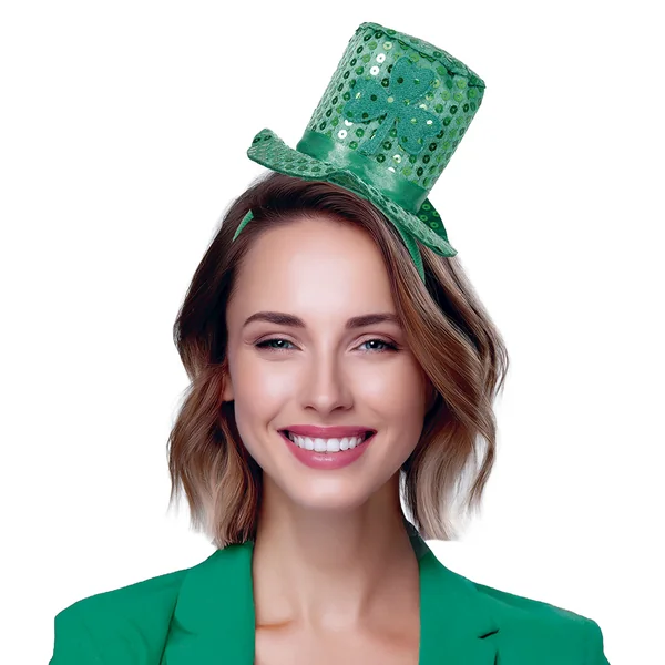 Diadema con mini chistera de San Patricio