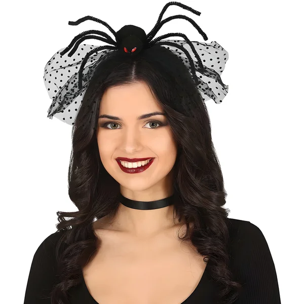 Diadema de araña negra y lazo