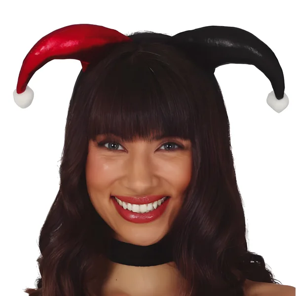 Diadema de arlequín negra y roja