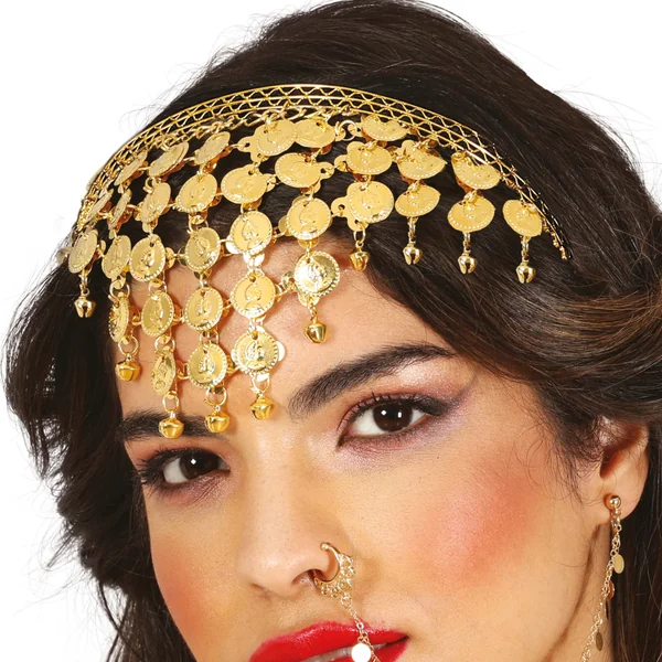 Diadema de zíngara con monedas doradas