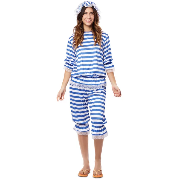 Disfraz de bañista azul para mujer