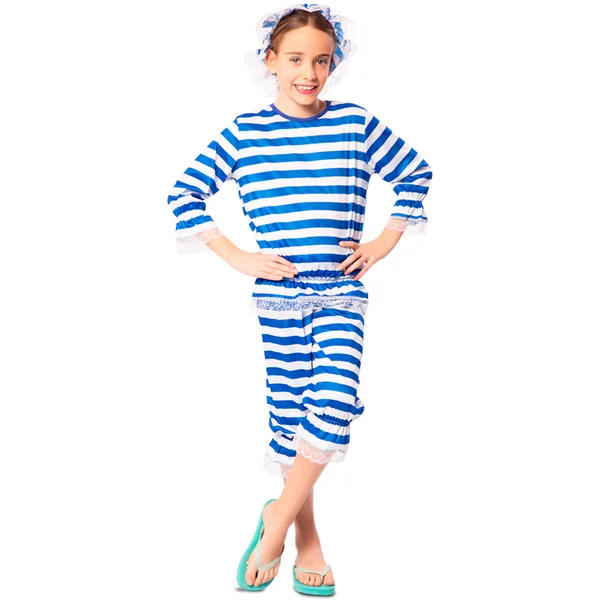 Disfraz de bañista azul para niña