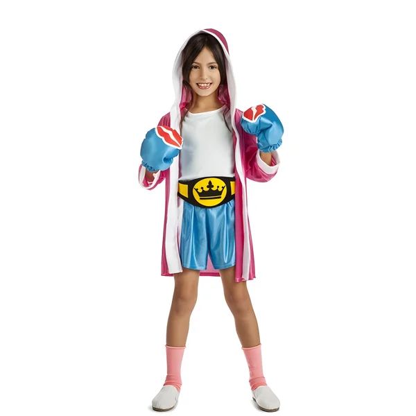 Disfraz de boxeador con guantes para niña