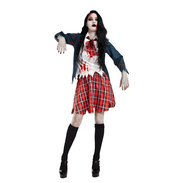 Disfraz de colegial zombie para mujer