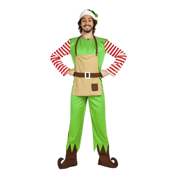 Disfraz de elfo navideño para hombre