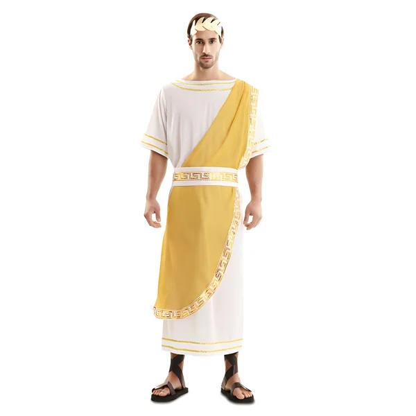 Disfraz de emperador romano dorado para hombre