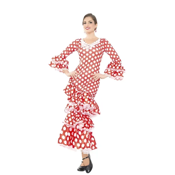 Disfraz de flamenca rojo y blanco para mujer