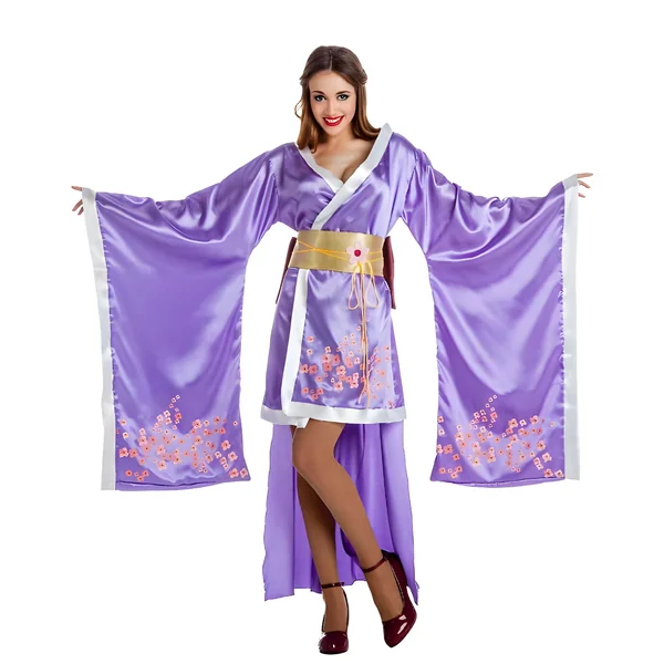 Disfraz de geisha lila para mujer
