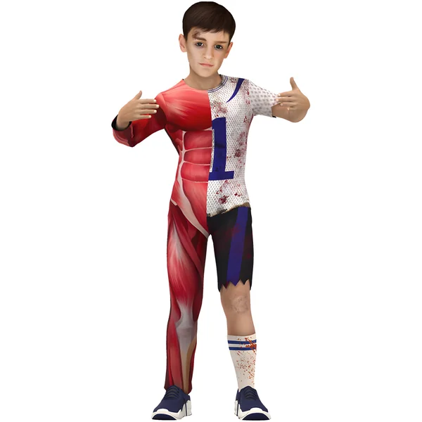 Disfraz de jugador de Fútbol zombie para niño
