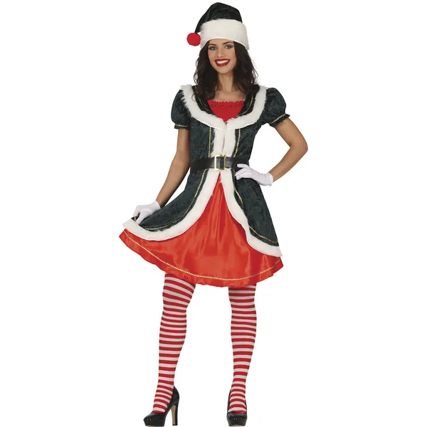 Disfraz de Mamá Noel rojo y verde para mujer