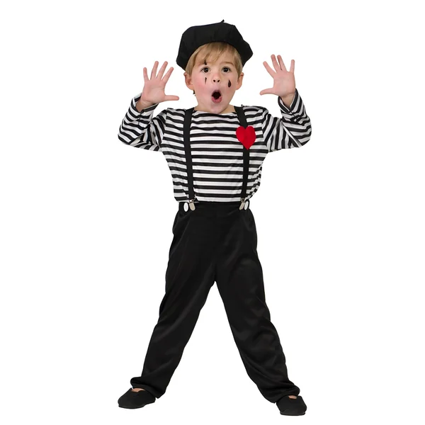 Disfraz de mimo a rayas para niño