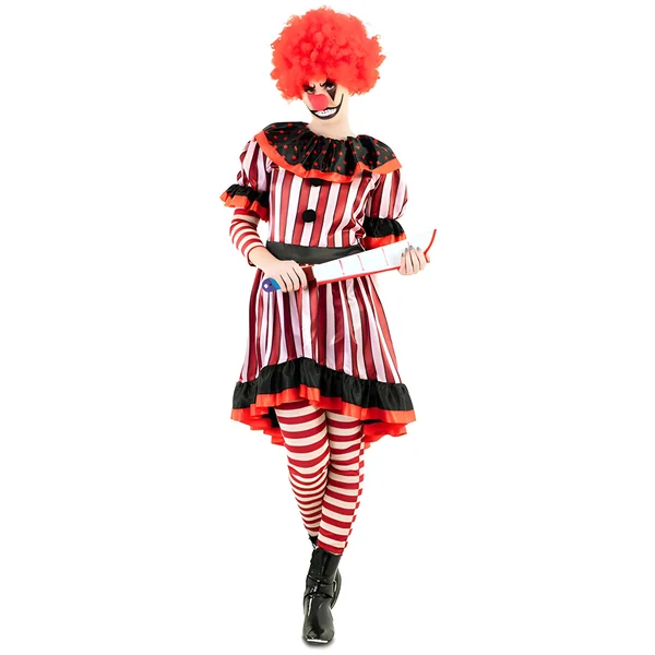 Disfraz de payaso a rayas para mujer