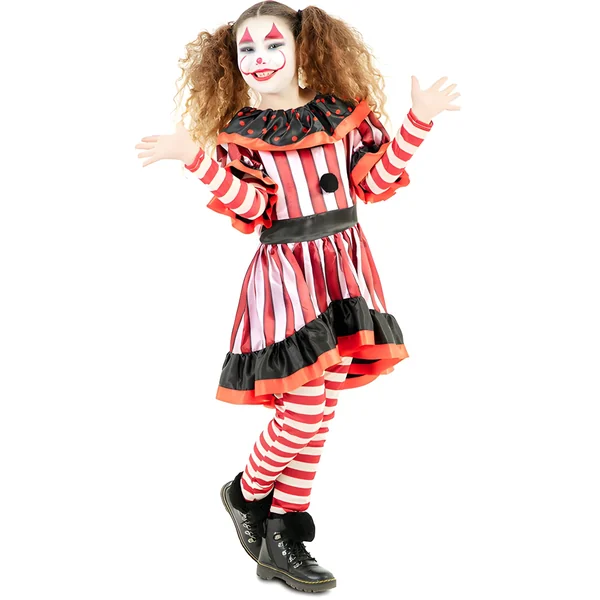 Disfraz de payaso a rayas para niña