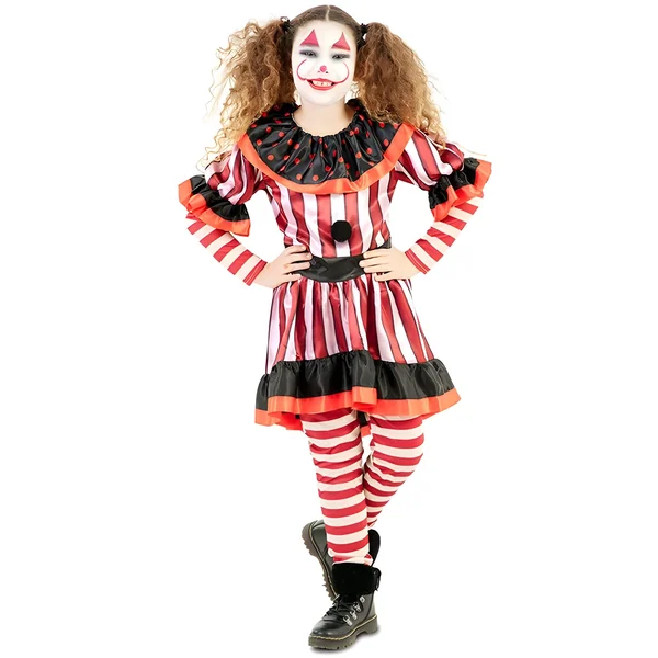 Disfraz de payaso a rayas para niña - Imagen 2