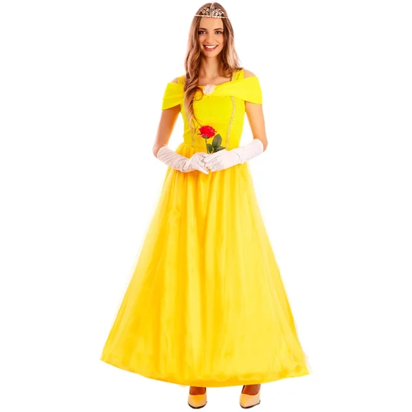 Disfraz de princesa de cuento amarillo para mujer