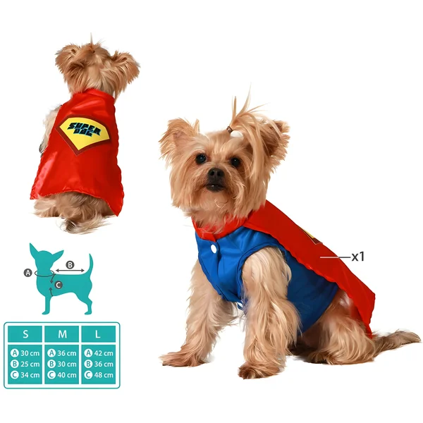 Disfraz de súper héroe rojo para perro - Imagen 2