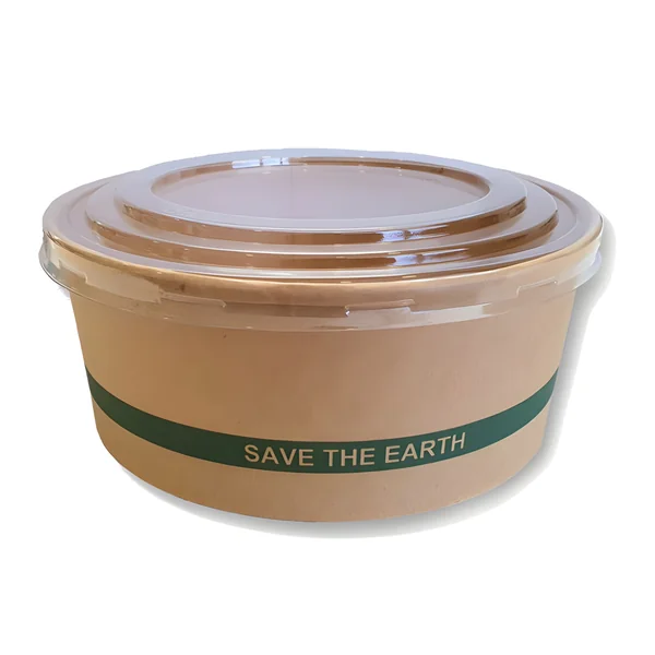 Envase de 0,75 L biodegradable con tapadera para Poke - 4 unidades