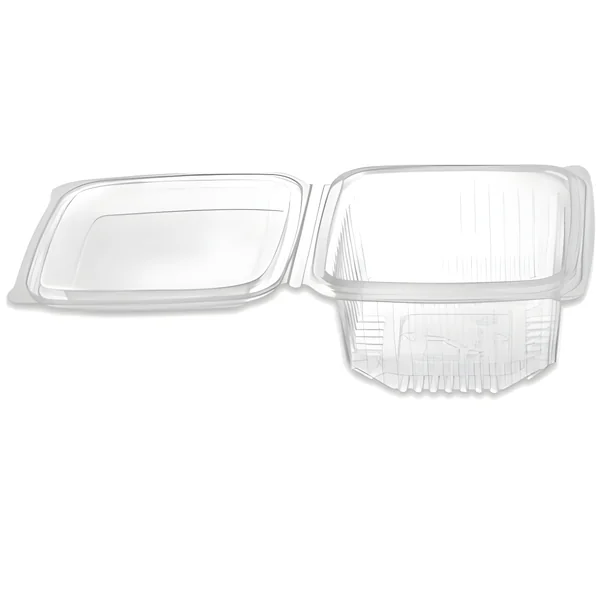 Envase de 0,75 L transparente con tapa bisagra - 2 unidades