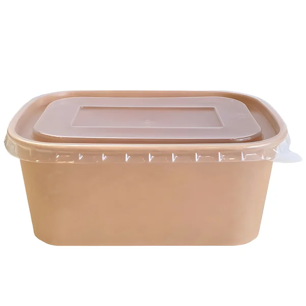 Envase de 1 L biodegradable con tapadera - 25 unidades
