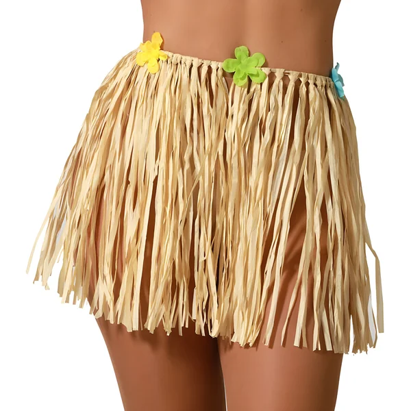 Falda hawaiana de paja de 35 cm