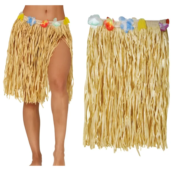 Falda hawaiana de paja de 40 cm