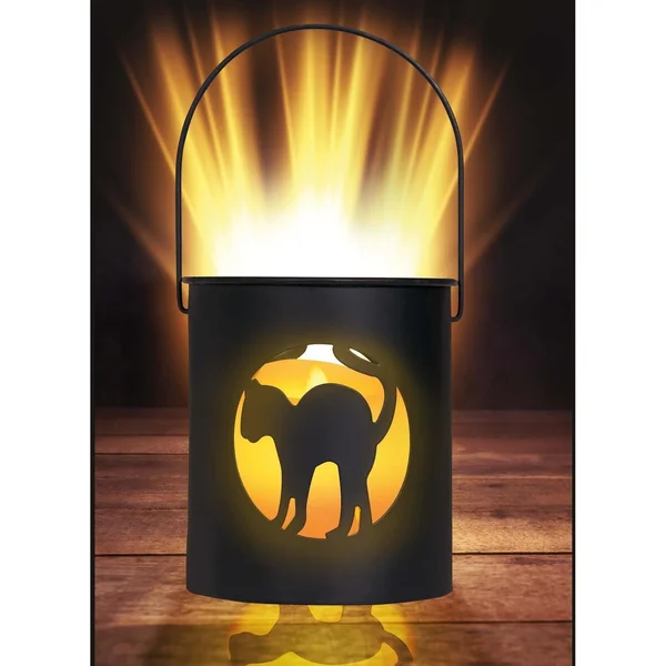 Farol negro con led de gato - Imagen 2
