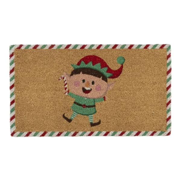Felpudo de Elfo sonriente navideño