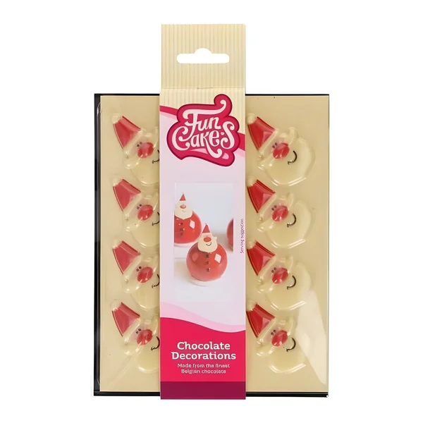Figuras de chocolate blanco de Santa - 12 unidades - Imagen 2