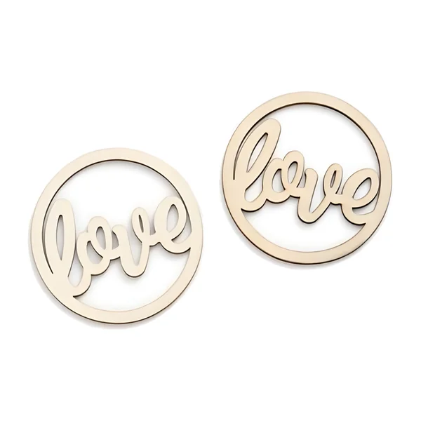 Figuras de madera de círculo Love de 9 cm - 2 unidades