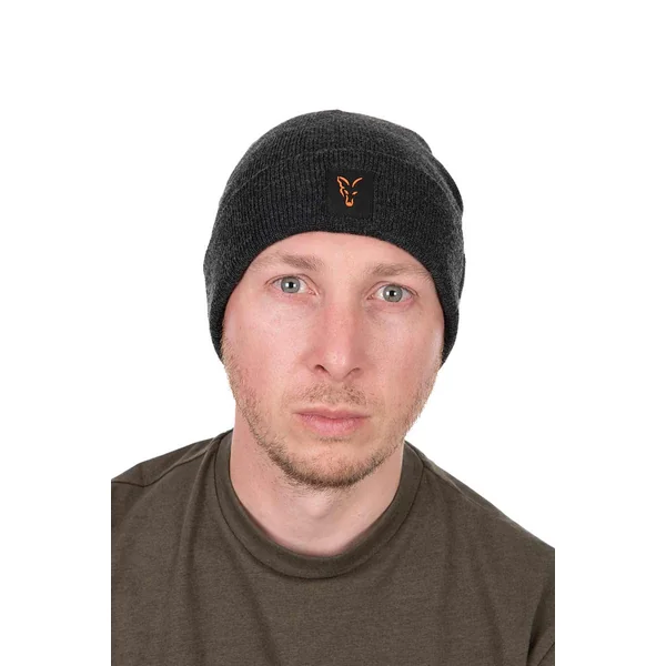 Fox Collection Gorro Beanie Negro/Naranja - Imagen 4