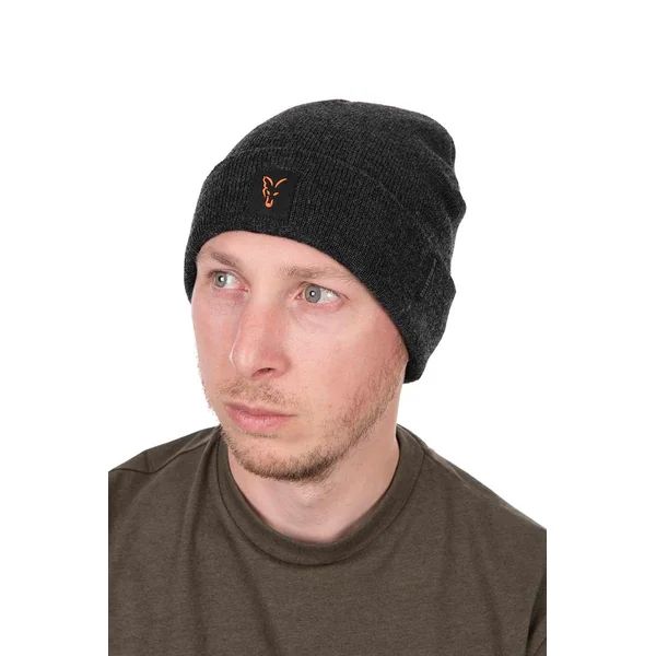 Fox Collection Gorro Beanie Negro/Naranja - Imagen 5