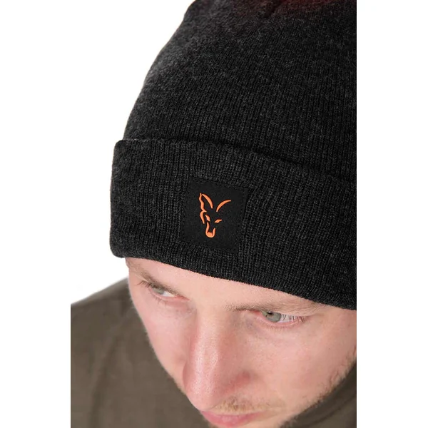 Fox Collection Gorro con Pompón Negro/Naranja