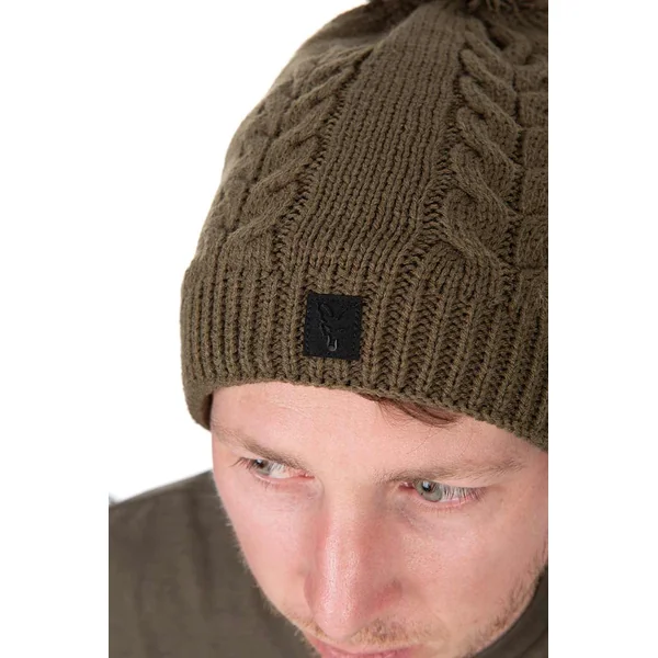 Fox Gorro de Pesca Tejido con Borla Color Caqui - Imagen 2