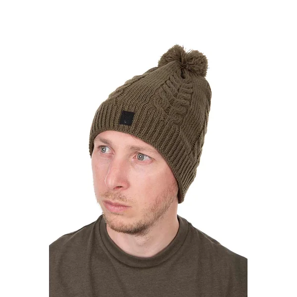 Fox Gorro de Pesca Tejido con Borla Color Caqui - Imagen 3