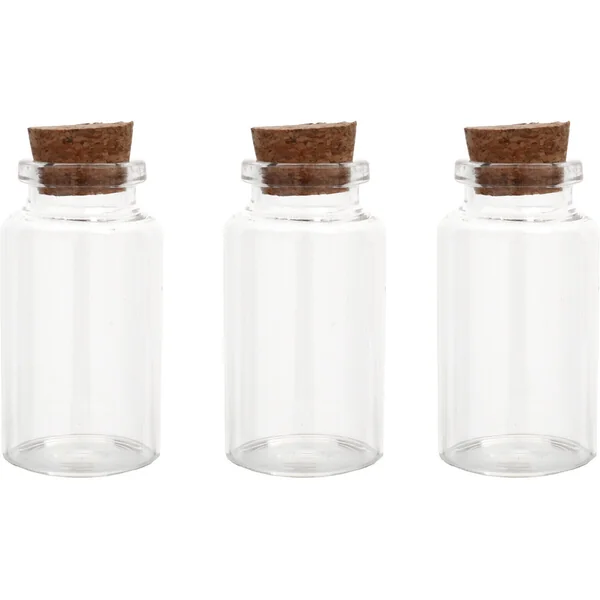 Frasco de 5 x 3 cm de vidrio - 3 unidades