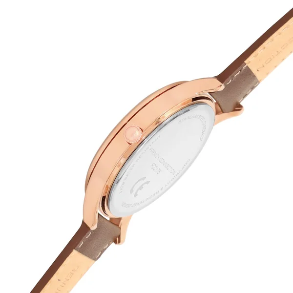 French Connection Rose Case Round Shape Black Strap Quartz Watch - Imagen 5