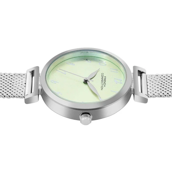 French Connection Silver Case Round Shape Silver Strap Quartz Watch - Imagen 3