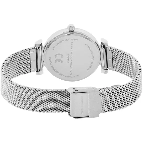 French Connection Silver Case Round Shape Silver Strap Quartz Watch - Imagen 4