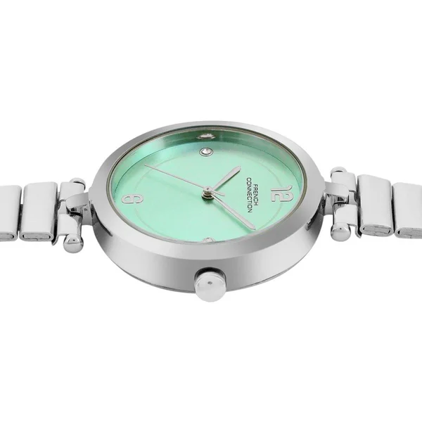 French Connection Silver Case Round Shape Silver Strap Quartz Watch - Imagen 3